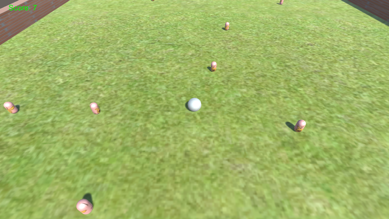 The Signature Ball surrounded by floating pills in a bright green grassy field